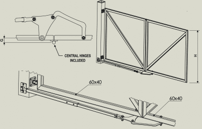 Vikgrind tillbehör för grindar upp till 6 meter öppning