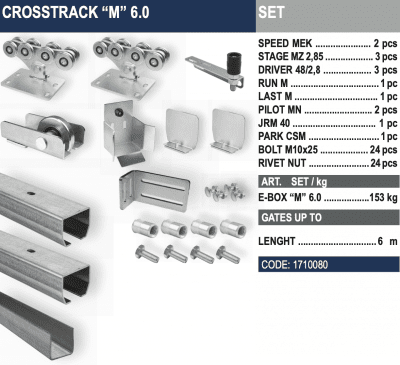 Cantilever hardware kit for sloping driveways