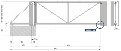 Skjutgrind CONNECT 60 - 4m öppning H 1.8m