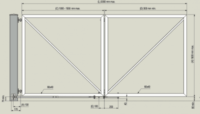 Barnsäkert vikgrind tillbehör för grindar upp till 6 meter öppning