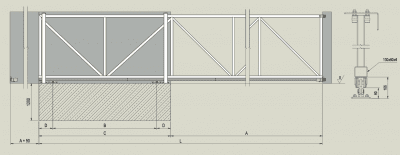 Skjutgrind tillbehör för grind upp till 10 meter